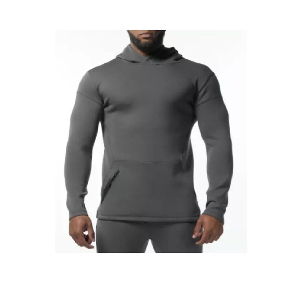 Alphalete Men’s ELMTS Fitted Hoodie - Charcoal, Size Large